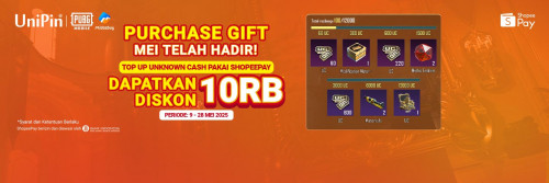 Purchase Gift Mei Telah Hadir – Diskon 10Ribu dengan Top Up Unknown Cash Pakai ShopeePay!